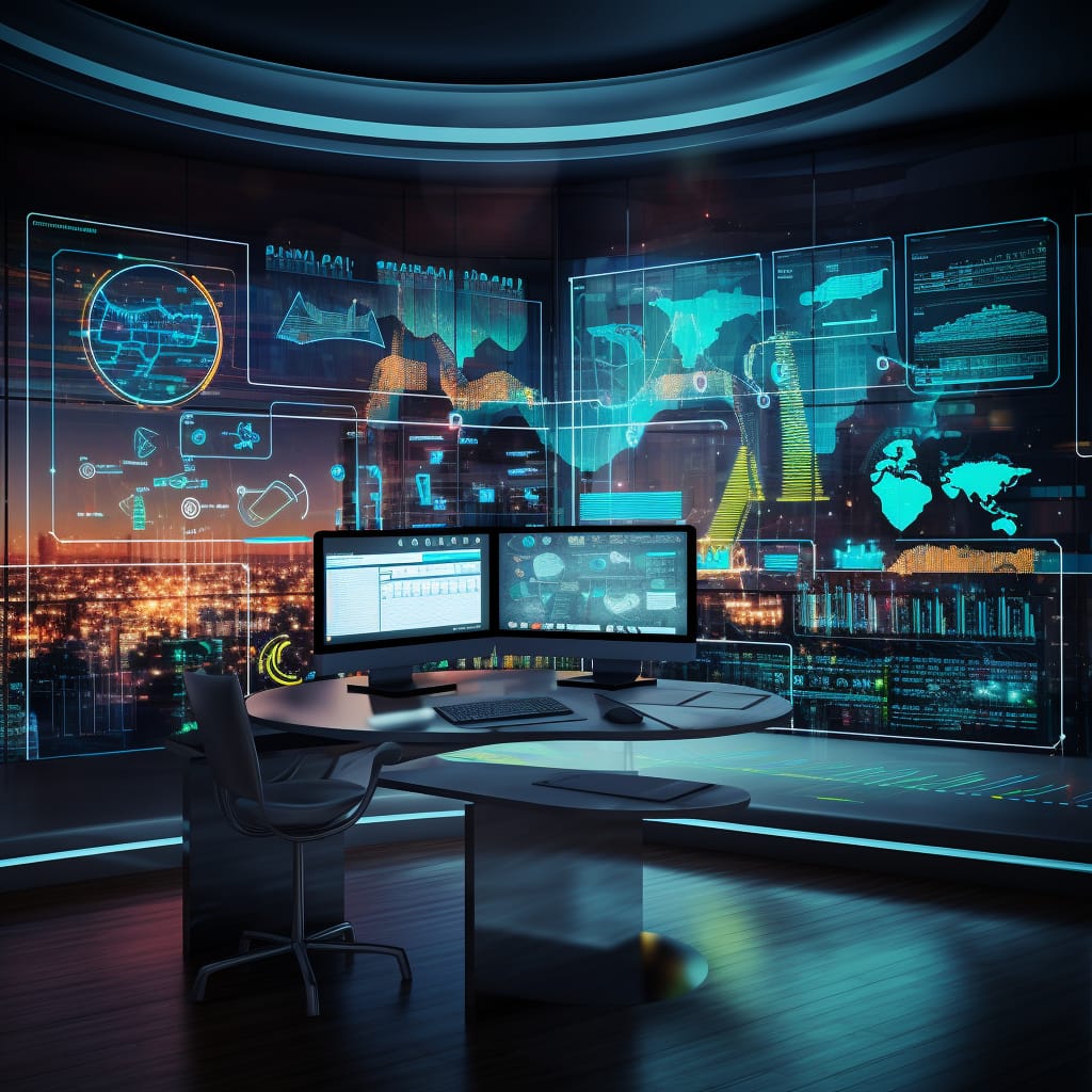 Dynamic hero background image showcasing the power of SEO services with ascending graphs, glowing keywords, and devices displaying a flourishing website.